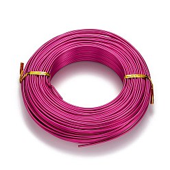 Fuchsia Round Aluminum Wire, Flexible Craft Wire, for Beading Jewelry Doll Craft Making, Fuchsia, 12 Gauge, 2.0mm, 55m/500g(180.4 Feet/500g)