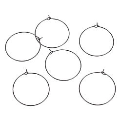 Черный 316 l хирургические серьги-кольца из нержавеющей стали, Подвески для винных бокалов, фурнитура, ионное напыление (IP), электрофорез черный, 30x0.7 мм, 21 датчик