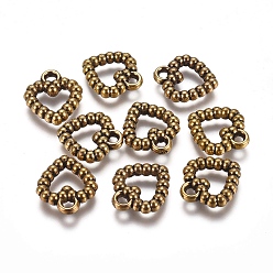 Antique Golden CCB Plastic Charms, Heart, Antique Golden, 15x13x3mm, Hole: 1.8mm