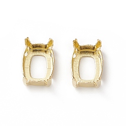 Золотой Прямоугольная латунная пришивка на зубцах, настройки когтей для остроконечных страз, настройки открытой спины, золотые, 10x8x0.4 мм, пригодный для 8x10 кабошонов mm