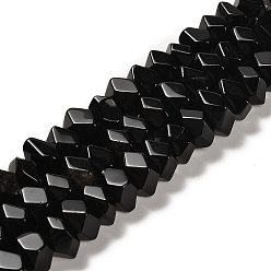 Обсидиан Природные обсидиана бисер нитей, граненые, самородки, 10~11x8~10x7~8 мм, отверстие : 1 мм, около 22~23 шт / нитка, 7.09~7.48'' (18~19 см)