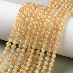 Гранат Бусины из натурального желтого граната, круглые, 5 мм, отверстие : 1 мм, около 86 шт / нитка, 15.75'' (40 см)