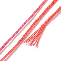 Crimson 10 Skeins 6-Ply Polyester Embroidery Floss, Cross Stitch Threads, Segment Dyed, Crimson, 0.5mm, about 8.75 Yards(8m)/skein