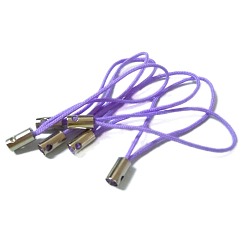Lilac Mobile Phone Strap, Colorful DIY Cell Phone Straps, Nylon Cord Loop with Alloy Ends, Lilac, 50~60mm