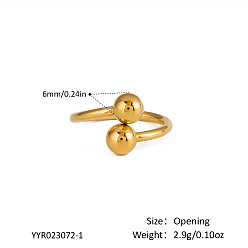 Настоящее золото 18K 304 открытые манжеты из нержавеющей стали для женщин, 60 мм, внутренний диаметр: регулируемый