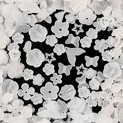 Белый Матовые прозрачные акриловые бусины, разнообразные, белые, 7~30x9~40x4~11 мм, отверстие : 1~2 мм