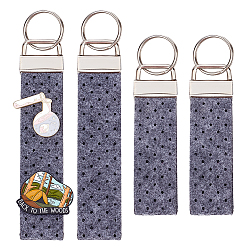 Серый 2 прямоугольные сумки, фетровые заготовки для брелоков, с кольцами, Писаемый ремешок для украшения автомобильной сумки своими руками, платина, серые, 110 мм, 2 шт / пакет