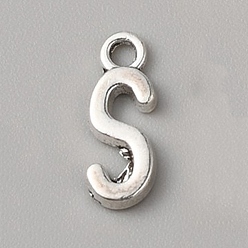 Letter S Сплавочные подвески тибетского стиля, алфавит, letter.s, 16x6x2 мм, отверстие : 2 мм