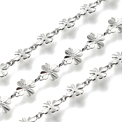 Нержавеющая Сталь Цвет 304 из нержавеющей стали цепи связи цветок, несварные, цвет нержавеющей стали, 9x6x0.5 мм