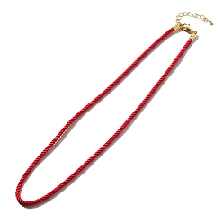 Светло-Вишневый Изготовление ожерелья из нейлонового миланского шнура, с латунной фурнитурой и карабинами из нержавеющей стали, золотые, долговечный, светло-вишневый, 17.91~18.31 дюйм (45.5~46.5 см)