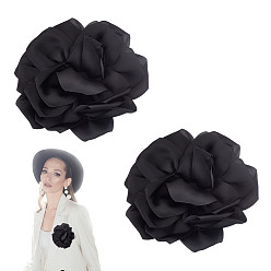 Черный 2 шт. полиэфирные железные булавки-цветы, с круглым войлоком, чёрные, 153 мм