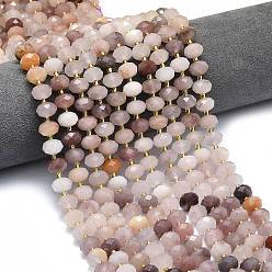 Другие Кварцы Природного кварца нитей бисера, граненые, рондель, с бисером, 8.5~10x5.5~6.5 мм, отверстие : 1 мм, около 43~45 шт / нитка, 15.35'' (39 см)