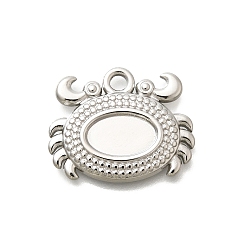 Нержавеющая Сталь Цвет 304 Настройки кабошон из нержавеющей стали кулон, краб, цвет нержавеющей стали, лоток : 4.5 мм, 31.5x13x2.5 мм, отверстие : 2.5 мм