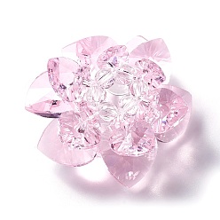 Бледно-Розовый Стеклянные бусины тканые, кассетные шарики, лотос, розовый жемчуг, 47x25 мм, отверстие : 7 мм