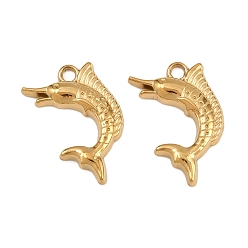 Fish 304 подвески из нержавеющей стали, ионное покрытие (ip), реальный 18 k позолоченный, рыба, 19.5x15.5x2.5 мм, отверстие : 1.6 мм