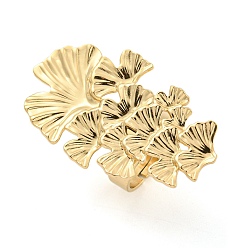 Лист 304 регулируемые кольца из нержавеющей стали для женщин, золотые, лист, внутренний диаметр: 17 мм