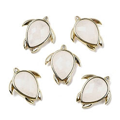 Хрусталь Природного кварца хрустальных подвесок, С нахождением латуни и кубическим цирконием, черепаховые чары, граненые, 24.5x21.5x6.5 мм, отверстие : 3.5x2 мм