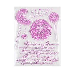 Flower Plastic Stamps, for DIY Scrapbooking, Photo Album Decorative, Cards Making, Stamp Sheets, Dandelion Pattern, 180~182x140~142x3mm