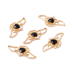 Реактивный Самолет Подвески из сплава со стразами, с пластиковой имитационной жемчужиной, крыло с сердцем, струя, 19.5x41x4.5 мм