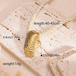 Shell Shape Океан 304 подвеска из нержавеющей стали, ожерелье из витого акрилового волокна для женщин, золотые, бежевые, формы раковины, 15.75~17.72 дюйм (40~45 см), Кулон : 44x25 мм