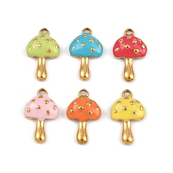 (52) Непрозрачная лаванда 304 нержавеющей стальной эмали подвески, грибное очарование, ионное покрытие (ip), реальный 18 k позолоченный, разноцветные, 18x11x4 мм, отверстие : 1.2 мм
