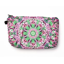 Разноцветный Косметички на молнии из полиэстера, прямоугольник с цветочным узором, красочный, 14.4x21.7x2.1 см