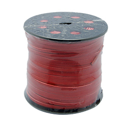 Red Korean Faux Suede Cord, Faux Suede Lace, with PU Leather, Red, 3x1.5mm, about 100yards/roll(300 feet/roll)