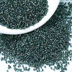 (DB0276) Изумрудный AB на Подкладкойе Бусины miyuki delica, цилиндр, японский бисер, 11/0, прозрачный внутри цвета радуги, (дБ 0276) выложены изумруд, 1.3x1.6 мм, отверстие : 0.8 мм, Около 100000 шт / 500 г