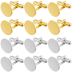 Платиновый & Золотой 20 шт. 2 цвета стойки покрытие латунные манжеты пуговицы, фурнитура запонки, аксессуары для одежды, платиной и золотом, лоток : 15x1 мм, 24x15 мм, 10 шт / цвет