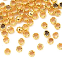 Золотой Зажимные бусины из латуни, золотые, 3x2 мм, отверстие : 2 мм