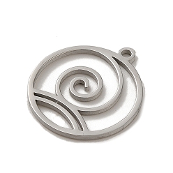 Stainless Steel Color 304 Stainless Steel Pendants, Laser Cut, Vortex Charm, Stainless Steel Color, 17x15x1mm, Hole: 1.2mm