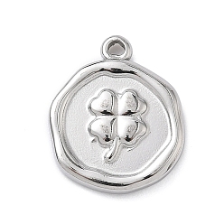 Клевер 304 подвески из нержавеющей стали, плоско-круглые, цвет нержавеющей стали, клевер, 16x13x2.5 мм, отверстие : 1.2 мм