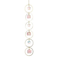 Фиолетовый Проволочные самородки натуральный кварц и кольца подвесные украшения, Стеклянные ловцы солнца в форме звездочек для украшения окон, патио, сада в помещении, фиолетовые, 260 мм