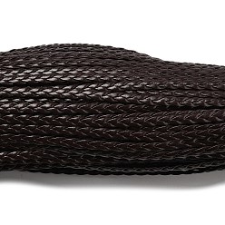 Кокосово-Коричневый 3-многослойный плетеный шнур из искусственной кожи, плоский, кокосового коричневый, 5x1.5 мм, около 107.17 ярдов (98 м) / пачка