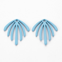 Светло-Голубой Акриловые подвески краскораспылительные, без кадмия и без свинца, фанатские прелести, Небесно-голубой, 22x20x1.5 мм, отверстие : 1.8 мм