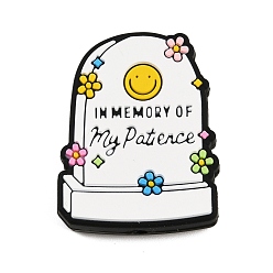 Белый Силиконовые бусины, фокусные бусы, арка со словом, белые, 30x24x8 мм, отверстие : 2 мм