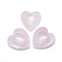 Rose Quartz Natural Rose Quartz Massager, Worry Stone, Heart, 47~49x45~46x8~10mm