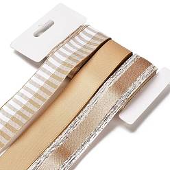 Хаки 9 ярдов 3 стилей полиэфирной ленты, для поделок своими руками, бантики для волос и украшение подарка, имбирная цветовая палитра, хаки, 1~1-1/8 дюйм (25~28 мм), около 3 ярдов / стиль