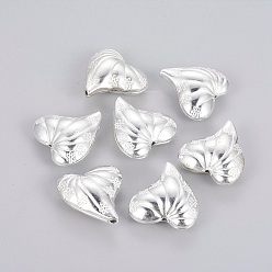 Серебро Сплавочные овальные бусины тибетского стиля , без кадмия, без никеля и без свинца, сердце, серебряные, 25x24x12 мм, отверстие : 2 мм