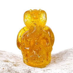 Топаз Нефрит Генераторы энергии из оргонитовой змеи и черепа, Рейки натуральный топаз нефритовая крошка внутри для украшения домашнего офиса, 43x58 мм