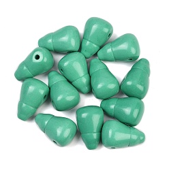 Средний Морско-зеленый Окрашенная синтетическая бирюза 3 бусины гуру с отверстием, тыква форма, средний морской зеленый, 20.5~21.5x11~13x11~12.5 мм, отверстие : 1.8 мм