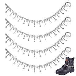 Платина 4 шт. цепочки для обуви из сплава со стразами, аксессуары на высоком каблуке, платина, 270 мм