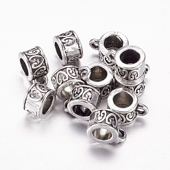 Античное Серебро Поручни из сплава в тибетском стиле, петля под залог, бейлы, без кадмия, без никеля и без свинца, колонка, античное серебро, 8.5x6 мм, отверстие : 2 мм