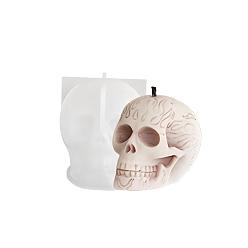 Белый Пищевые силиконовые формы для свечей своими руками, формы для литья смолы, для уф-смолы, изготовление ювелирных изделий из эпоксидной смолы, череп, белые, 56x39x42 мм