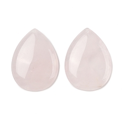 Розовый Кварц Природного розового кварца подвески, слезинки, 40x30x7 мм, отверстие : 1.6 мм