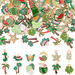 (52) Непрозрачная лаванда 60 шт 12 стили подвески из сплава эмали, разнообразные, разноцветные, 12.5~25.5x9.5~22x1.5~4 мм, отверстие : 1.2~2.5 мм, 5 шт / стиль