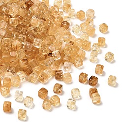 Темно-Золотистый Прозрачные акриловые бусины, кубические, темные золотарник, 6x6x6.5 мм, отверстие : 1.5 мм, Около 1900~1945 шт / 500 г