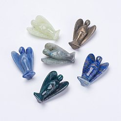 Смешанные камни Украшения из синтетического / натурального смешанного камня, ангел, 38~40x26~30x10.5~13.5 мм