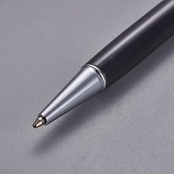 Black Creative Empty Tube Ballpoint Pens, with Black Ink Pen Refill Inside, for DIY Glitter Epoxy Resin Crystal Ballpoint Pen Herbarium Pen Making, Silver, Black, 140x10mm