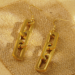 Золотой Серьги-подвески с подвесками из нержавеющей стали, золотые, 84x17 мм